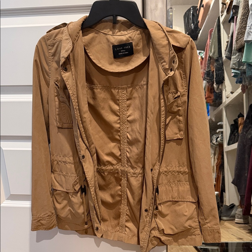 Love Tree Women's Utility Jacket in Tan